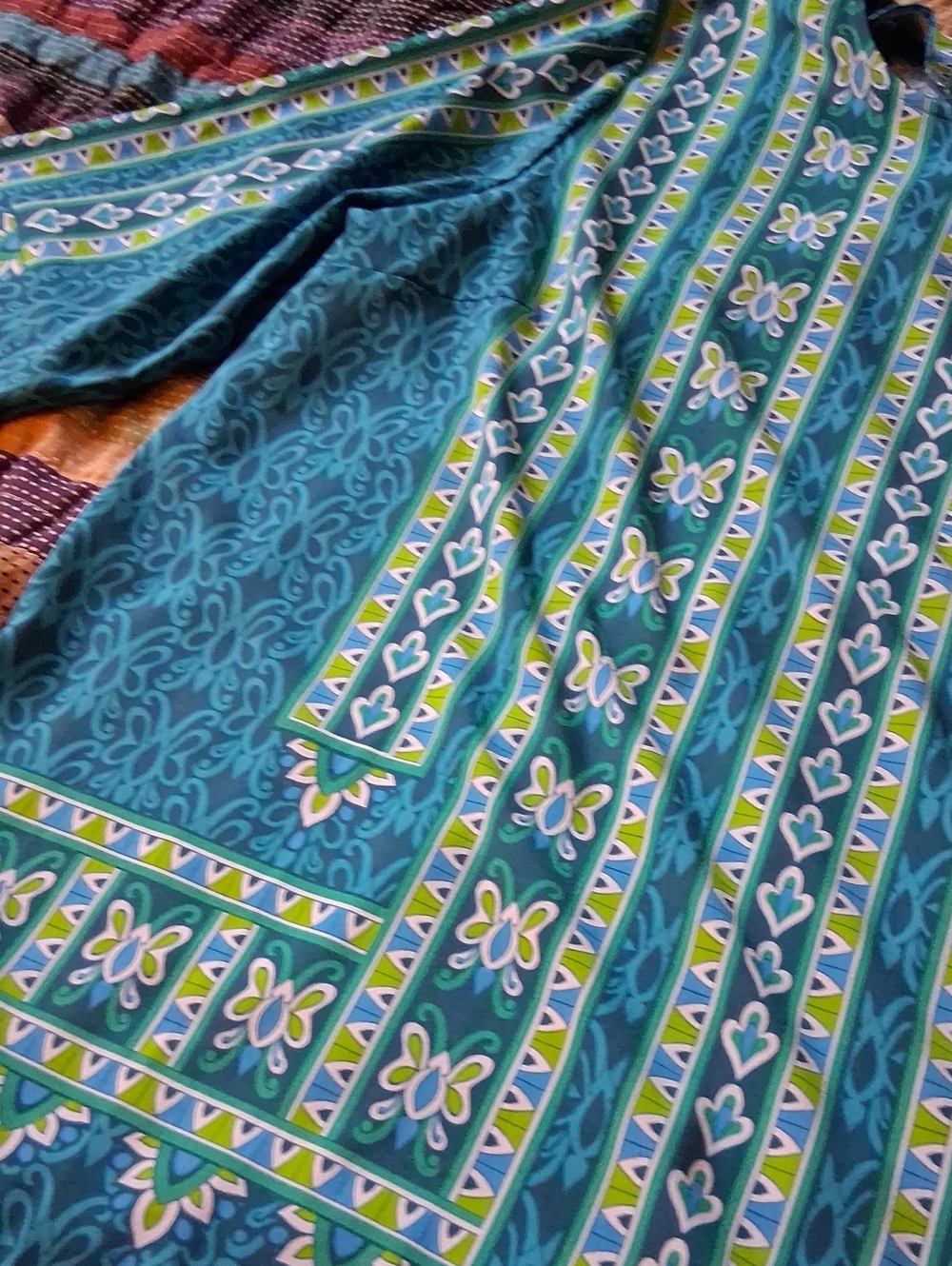 Bright Teal & Aqua Printed Tunic Top - Picture 6 of 6